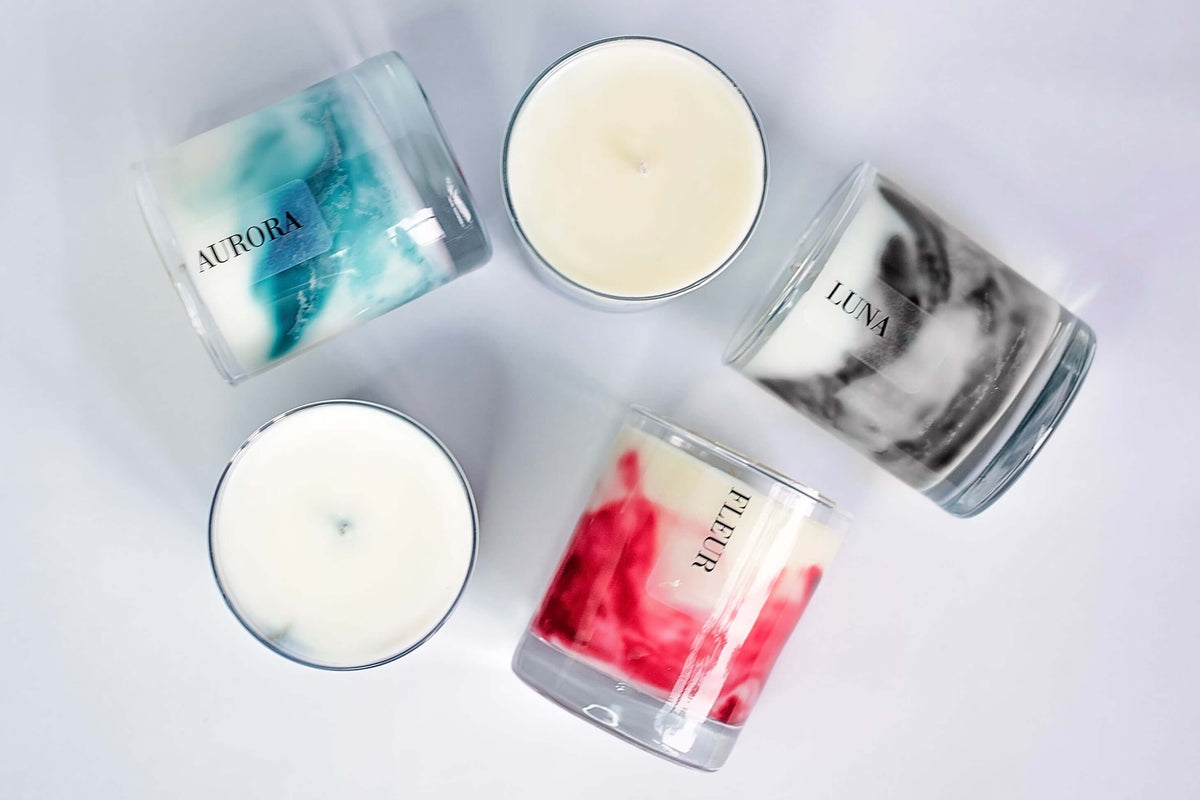 Marble Effect Candle, blue and green Marble Candles, Aromatheraphy Candles, Essential Oil Candles, Wellness Candles, Aesthetic Candles